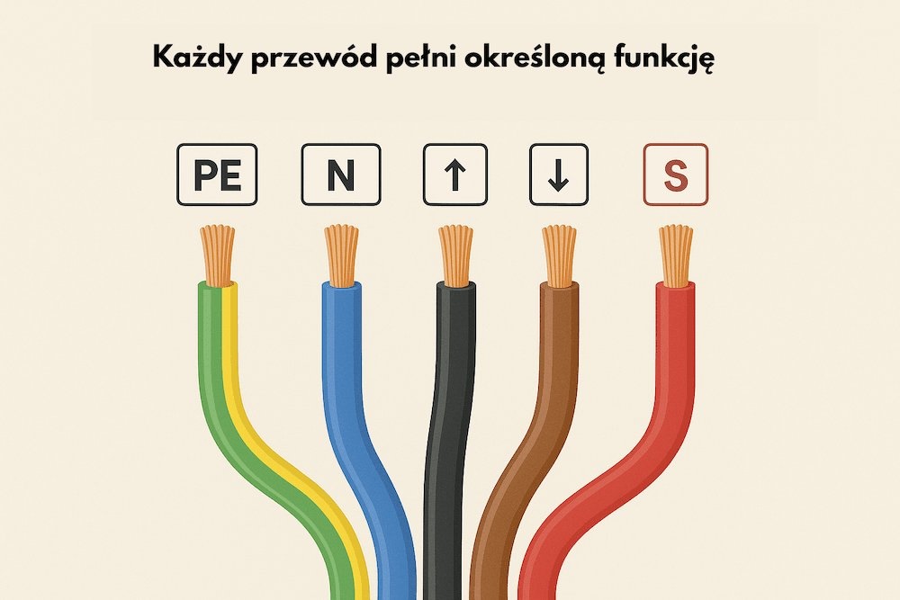 podłączenie rolety 5 przewodów - rozróżnienie kolorów 